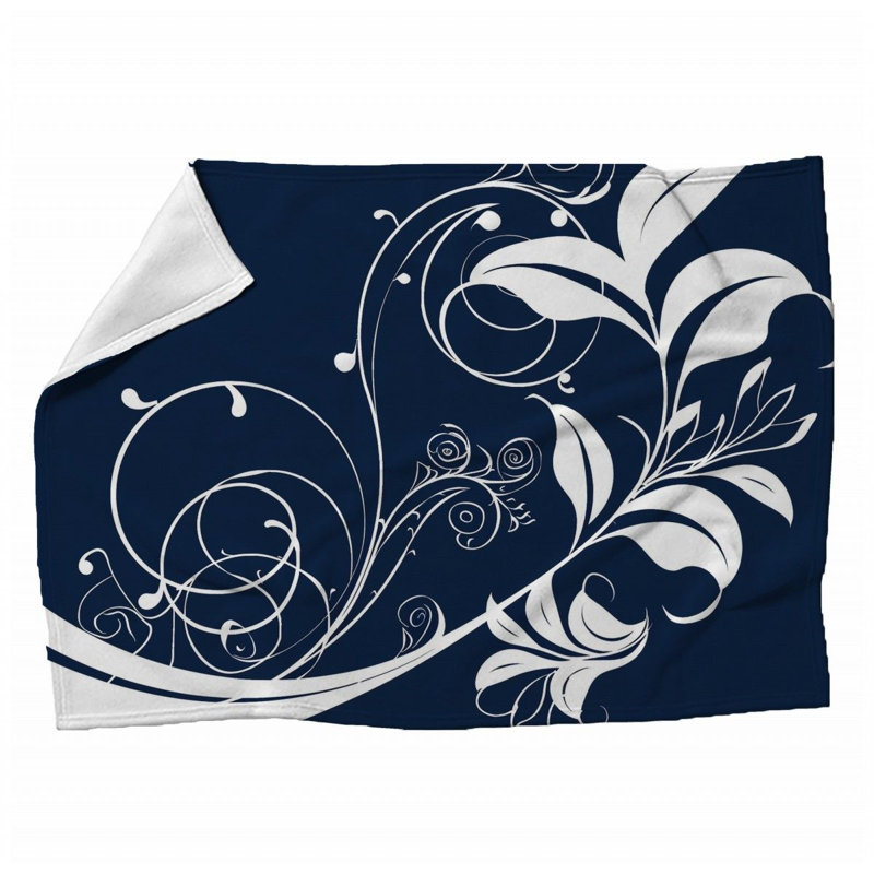 Trendy Floral Plush Throw Blanket, Queen