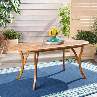 Table de salle à manger en bois 70 "avec une finition Nuance pour les espaces extérieurs faite d'apparence