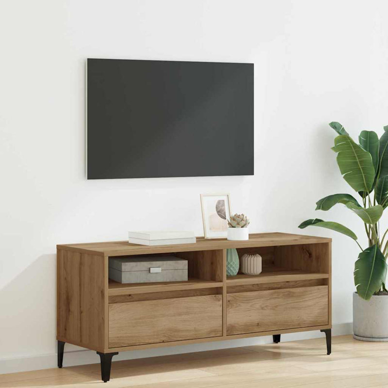 Unfinished TV Stand for TVs up to 24", Artisan Oak