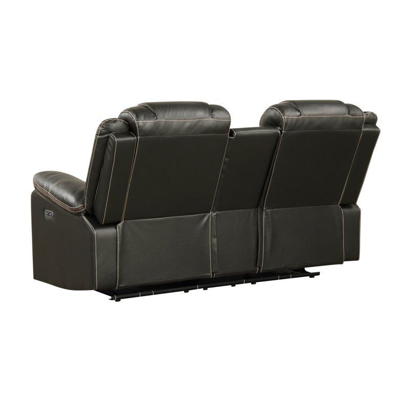 Causeuse inclinable électrique moderne avec console, rangement, porte-gobelet en acier inoxydable et haut-parleur à dents Modern
