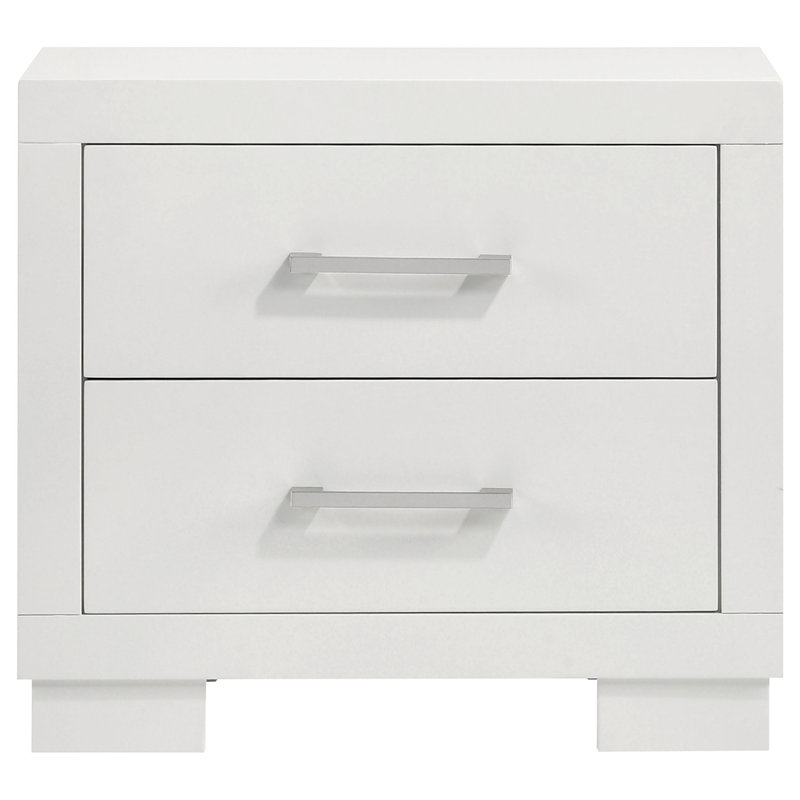 Copper 2-Drawer Rectangular Nightstand With Bar Handle Pulls