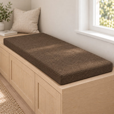 Coussin de banc personnalisable H 3 po pour mobilier d'intérieur / extérieur / chaise / siège de fenêtre, mousse haute résilience 75D de qualité supérieure