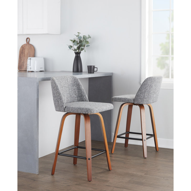 Lakyia Upholstered Counter Stool, Gray