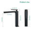 Single Hole Single-Handle High-Arc Modern Bathroom Faucet In Matte Black