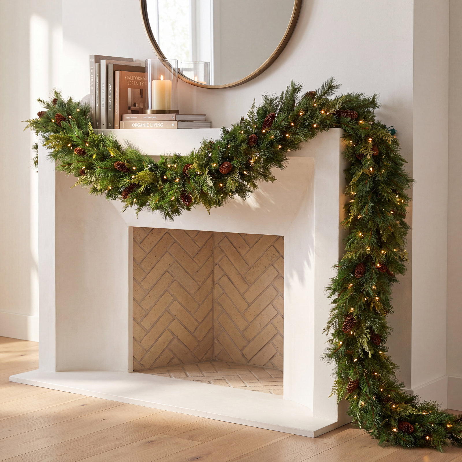 108'' in. Lighted Cedar Garland
