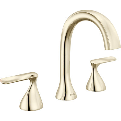 Delta Bonacci Widespread Bathroom Faucet, Polished Nickel Bathroom Faucet, Two Handle Bathroom Sink Faucet, Diamond Seal Technology, Drain Assembly, Lumicoat Polished Nickel
