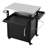 Outdoor Grill Cart with Storage Cabinet, Outdoor Bar Cart Pizza Oven Table with Wheels, Stainless Steel Top, Outdoor Kitchen Island with Spice & Paper Rack for BBQ, Waterproof Cover Included