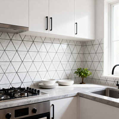 Carrelage mural décoratif mosaïque de cuisine et de salle de bain 4 po x 4,5 po Nature