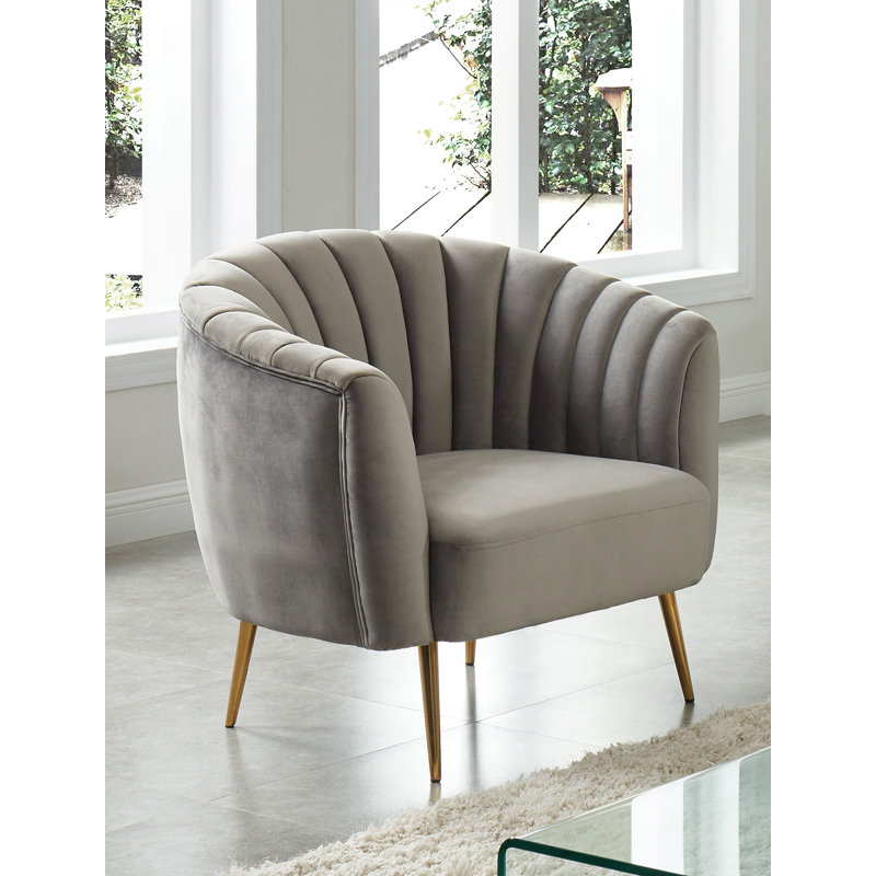 Fauteuil en polyester 35,25 po Parrish, Mélange de polyester gris