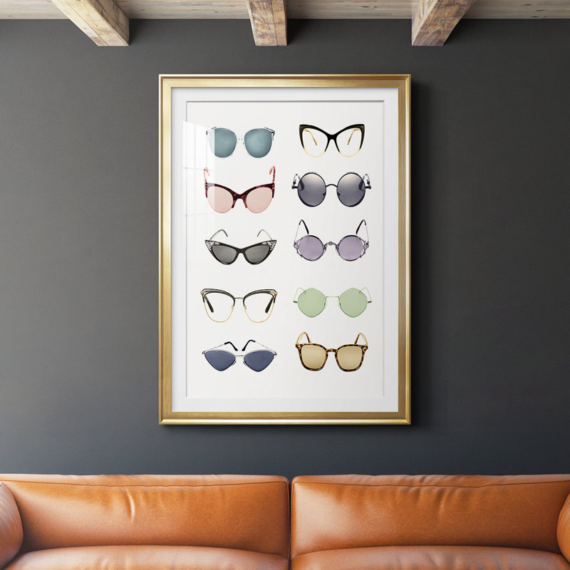 " Vintage Glasses I ", Gold, 42.5" H x 30.5" W x 1" D