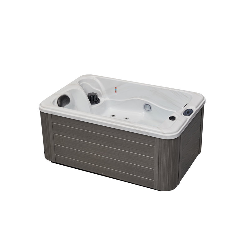 Cashmere 2-Person 15 Jet Hot Tub with Ozonator In Gray, Pearl Gray