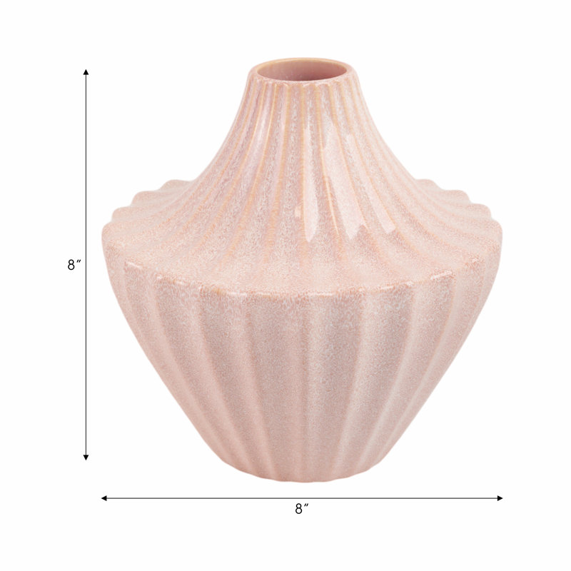 Vase en grès, H 8 po x l 8 po x P 8 po