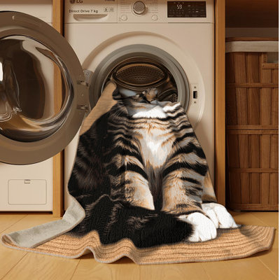 Washable Domestic Shorthair Cats Area Rug