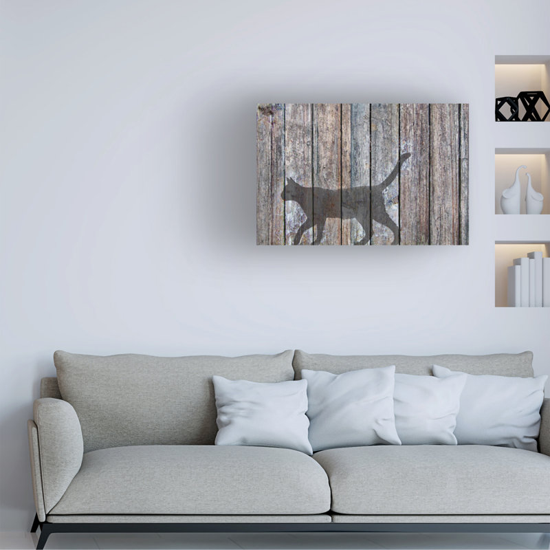 «Barn Cat Shadow 5» par Murray Henderson Fine Art, impression sur toile tendue, H 12 po x l 19 po