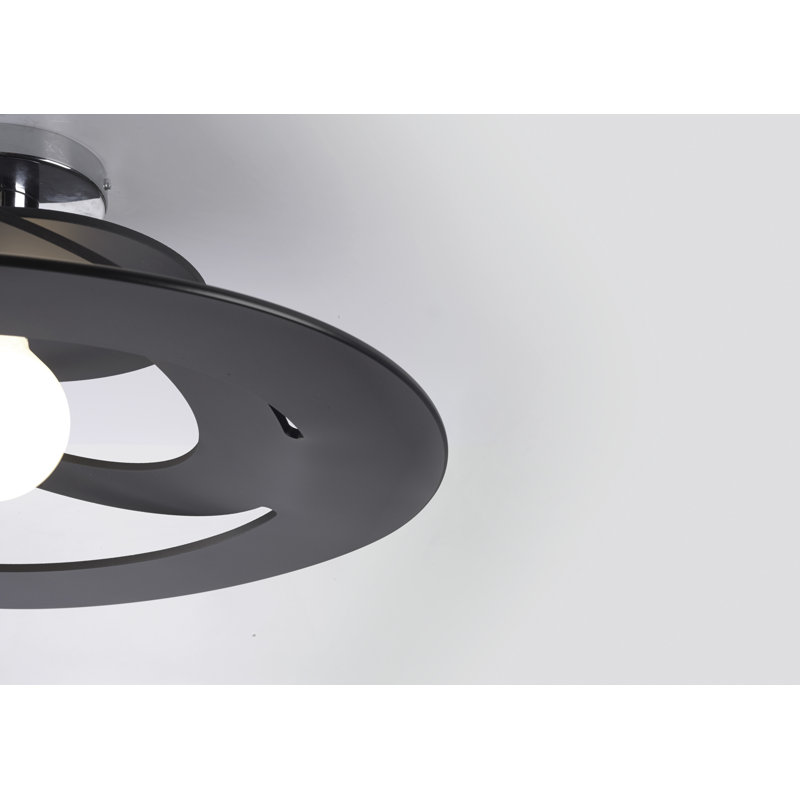 Cinderella Semi Flush Mount, 9.5cm H x 20cm W x 20cm D, Black