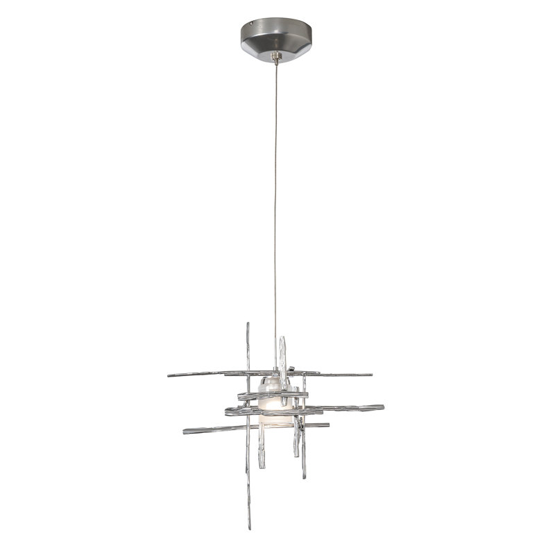 Tura 1 - Light Single Mini Pendant, Sterling, Seeded Clear