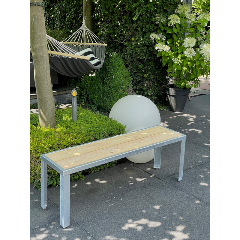 Frisina Steel Outdoor Bench, 45cm H x 125cm W x 35cm D