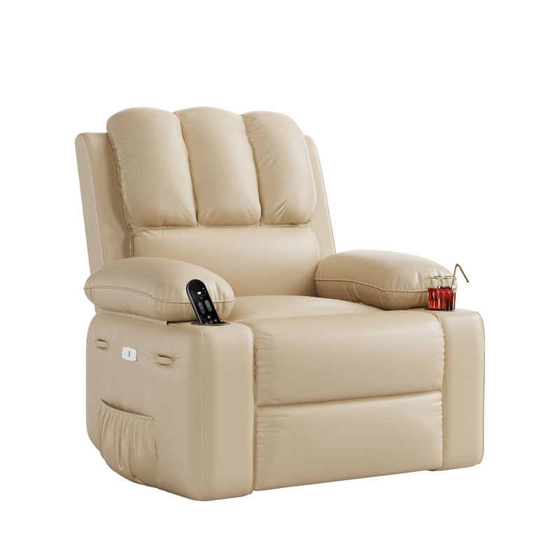 Oversized Electric Rocking Recliner Chair with Massage, Heat, 360° Swivel, Remote, Cup Holder, 1.5X Thick Padding – for Living Room, Bedroom, Nursery – Color