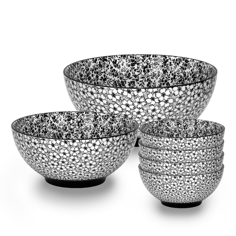 Black Daisy Assorted Bowl Collection