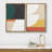 Mid Century Shape " Mid-Century Geometric Multicolor Block Abstract Shapes Modern " 2 - Pieces-92285127-92285125