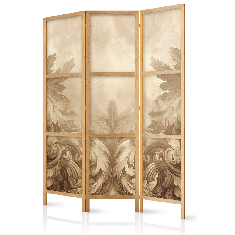 171cm H Solid Wood Folding Room Divider, 171cm H x 135cm W x 1.2cm D, 3