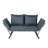 1 PCS Foldable Patio Wicker Side Bench – Grey Wicker with Dark Grey Cushion, Outdoor Backyard Conversation Seating
