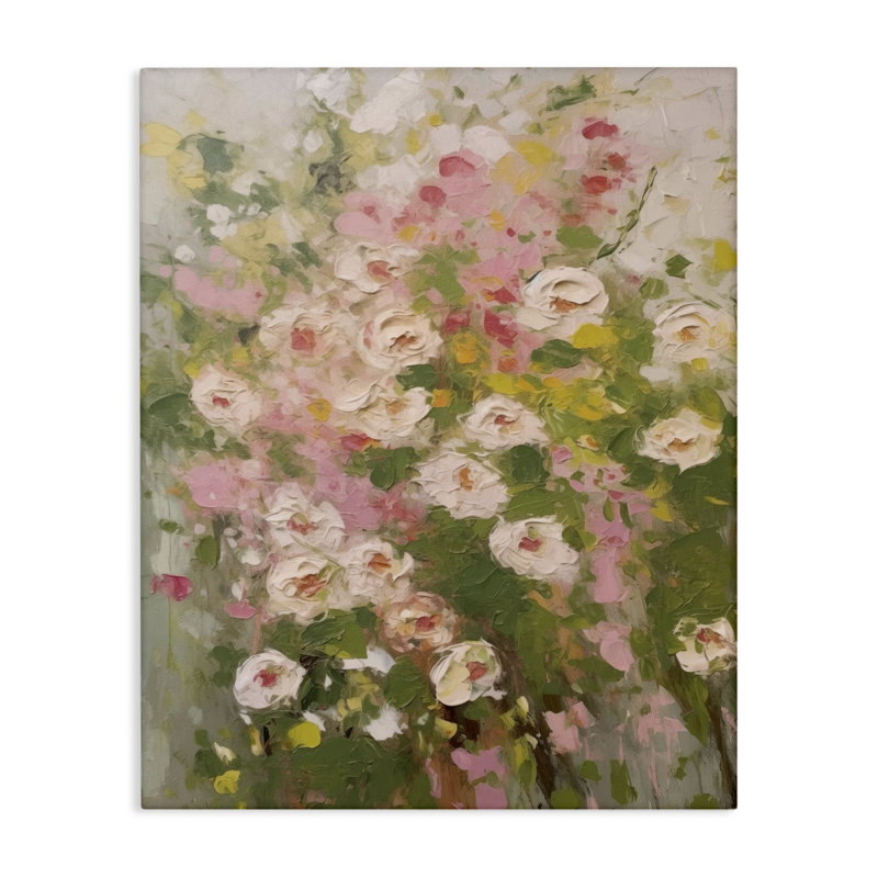  Art mural abstrait sur toile, "Vintage Spring Floral" par LSR Design Studio, H 20 po x l 16 po