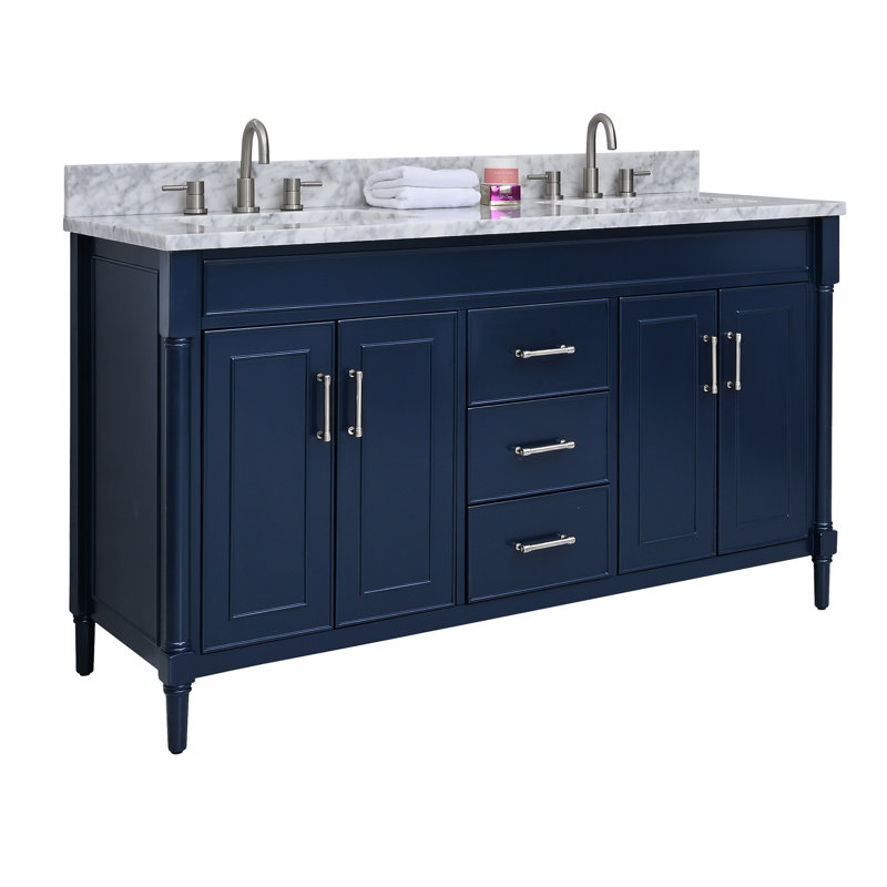 Bristol 61'' W Double Vanity, Navy Blue