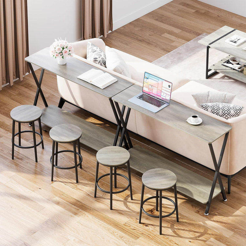 Entryway Table, Couch Table Behind Sofa,2-Tier Industrial Display Table with Shelves, Foyer Tables for Entryway, Foyer, Living Room, Bed Room