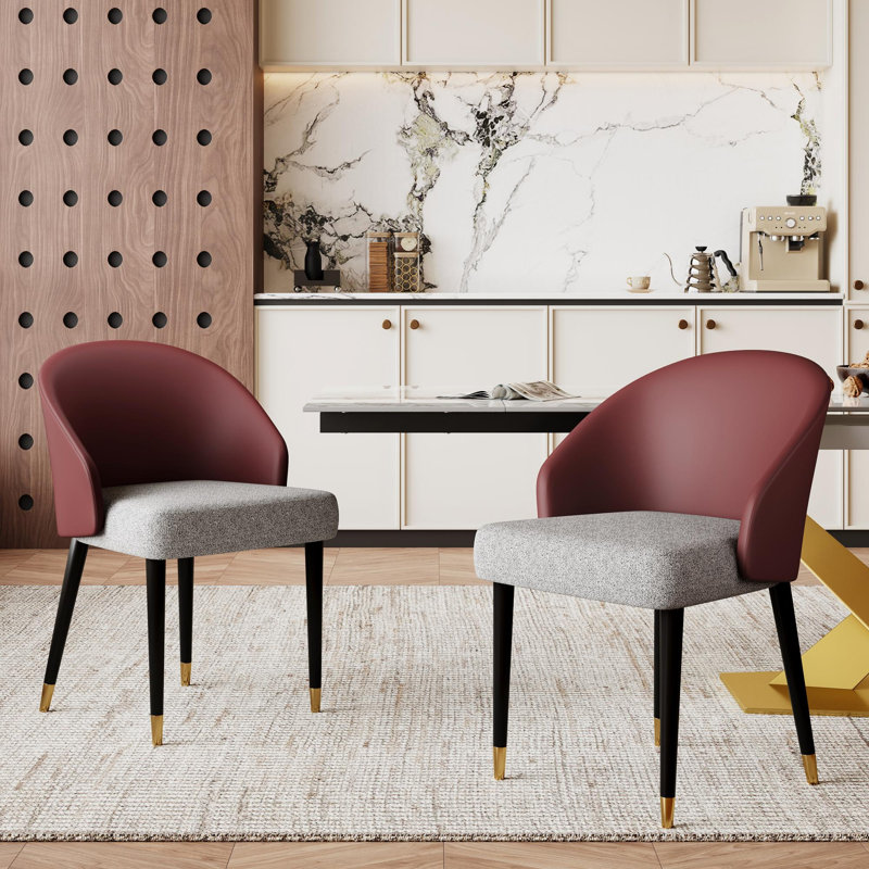 Chaise d'appoint Kimla, Gris / rouge