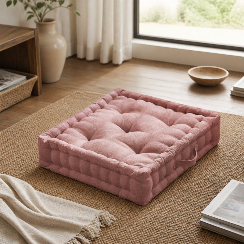 Coussin de sol en chenille 1 pièce, Peach