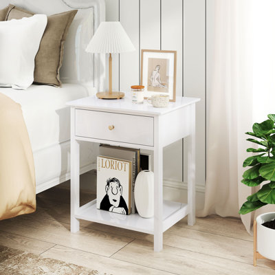 48cm W Manufactured Wood Bedside Table