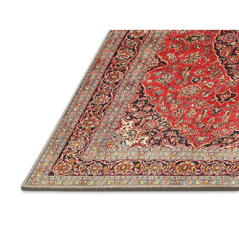 Tapis décoratif orangé oriental avleen, Rectangle 7 pi x 9 pi