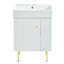 Lavabo de meuble-lavabo en céramique 21,6 po - blanc, fini rayé, teinté - surface hygiénique, chaleur - tendance, qualité, matériau, design
