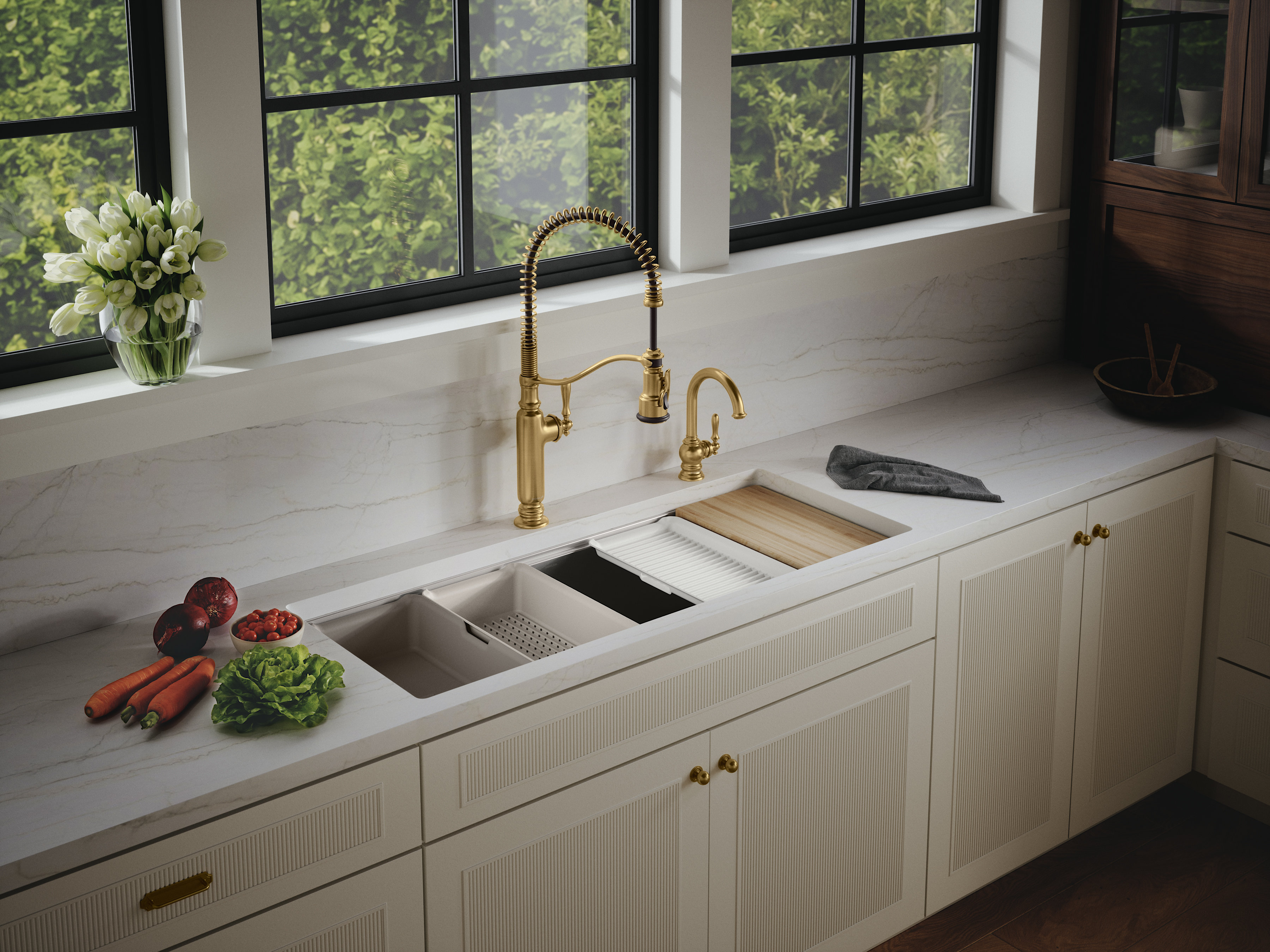 Kohler Strive® 44 In. Undermount Single-Bowl Workstation Kitchen Sink ...
