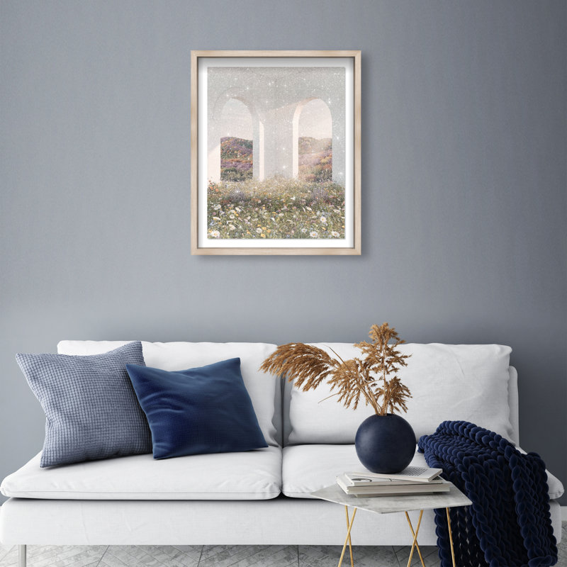 Sunlight Coming Through Framed Graphic Art, 46.5"H x 37.5"W, Natural Oak Shadowbox