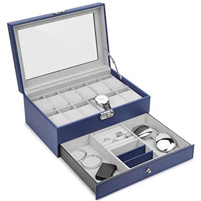 Organisateur de montre en cuir et boîte à bijoux