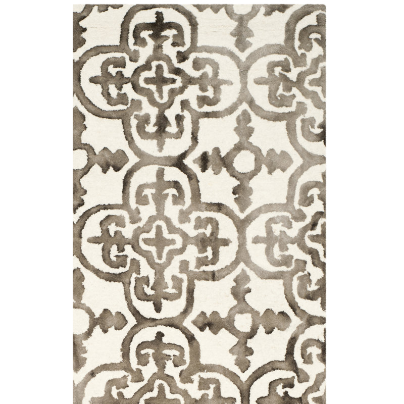 Tapis quadrilobe en laine touffeté à la main Pimentel, Rectangle de 5 pi x 8 pi