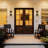 Modern Black Outdoor Wall Sconce, Metal & Glass Exterior Light Fixture With E26 Socket