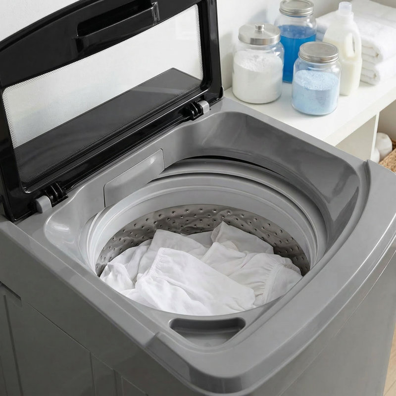 20 Lb Capacity Portable Washing Machine With Glass Top & 480W Motor - 2.8 Cu.ft Fully Automatic Washer For Apartments & Rvs