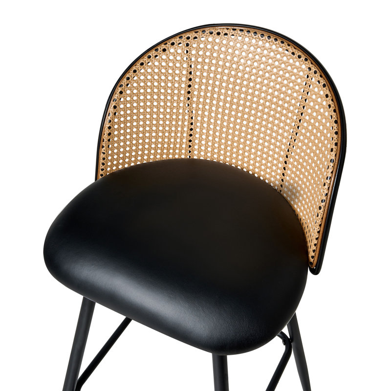 Set of 2 Bar Chairs NATHAN Swivel, 66", Black