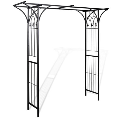 Garden Arch, Arch Trellis, Metal Arch, Weather-Resistant, 80.3"H x  78.7"W Black Iron