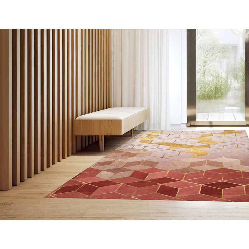 Coad Vinyl Machine Printed Area Rug, Rectangle 3'3.4" x 4'11.1"