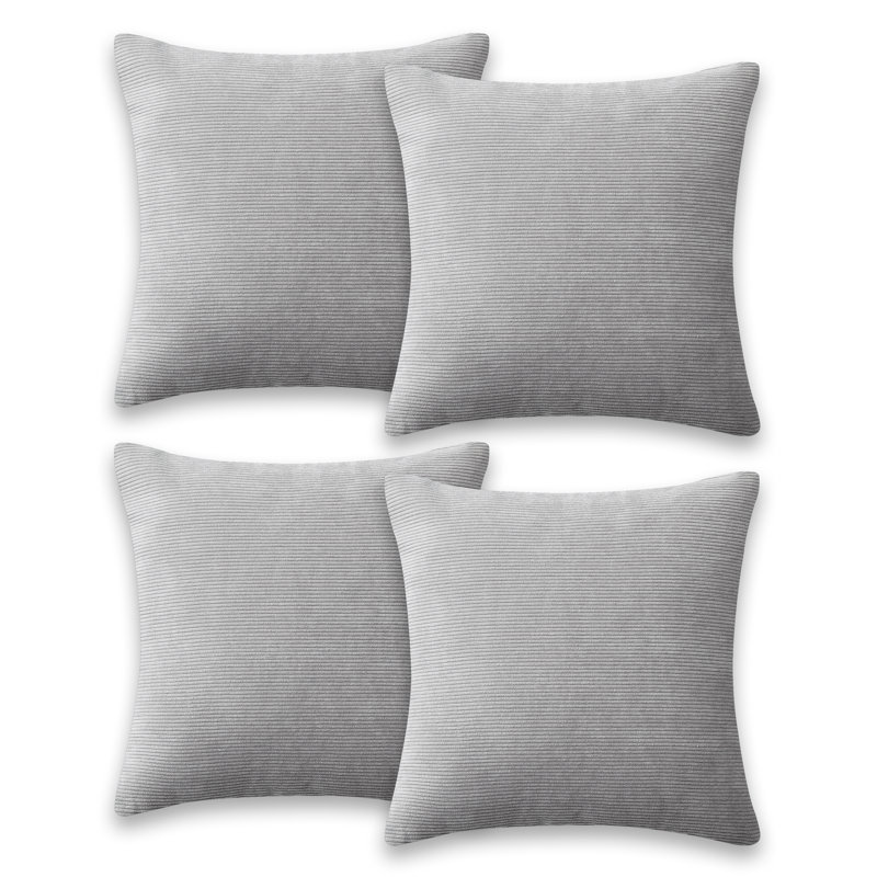 Striped Square Throw Pillow Insert, Silver
