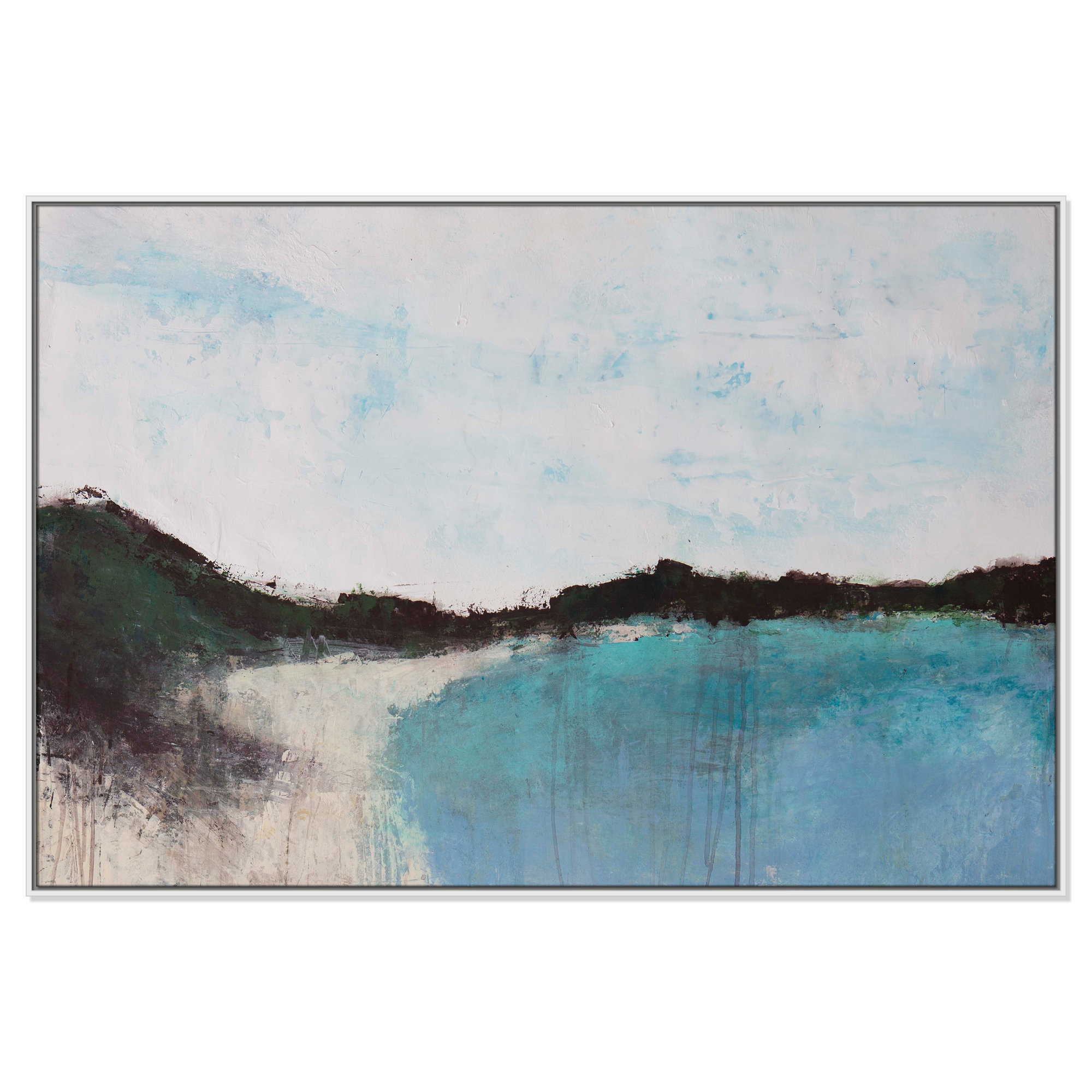 Mountainside Lakeview III by Filippo Ioco, White Framed, 41.5'' H x 61.5'' W x 2'' D