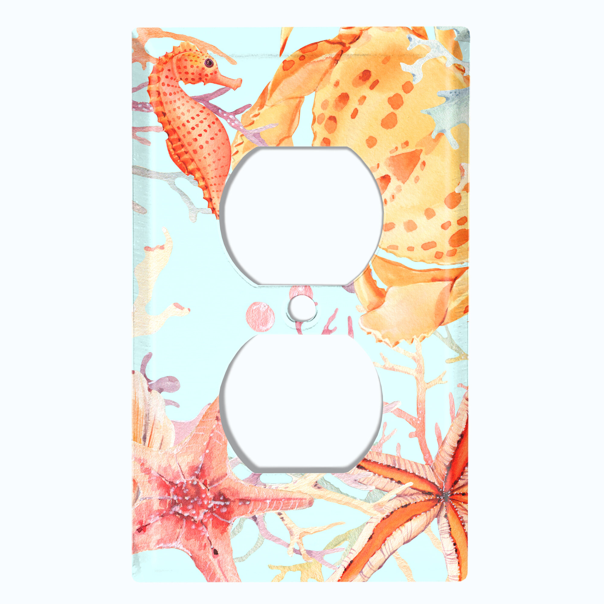 WorldAcc Metal Light Switch Plate Outlet Cover (Sea Horse Crab