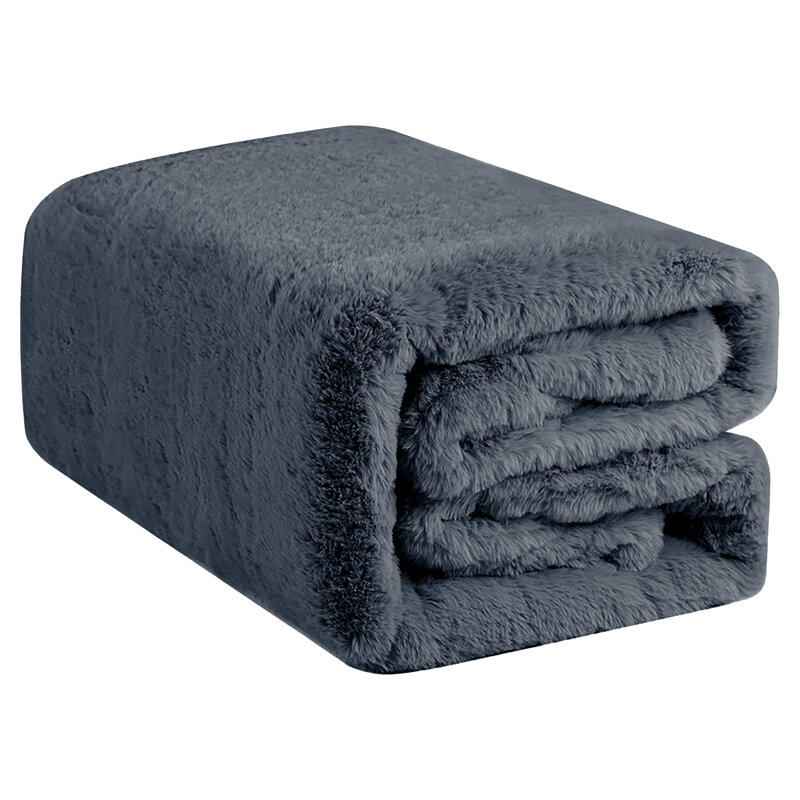  Couverture luxueuse en fausse fourrure Millano, Bleu