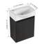 Ensemble de meuble-lavabo de salle de bain 16 po pour petit espace, petit meuble-lavabo moderne avec lavabo en céramique, ensemble d'armoires pour petit lavabo de salle de bain, noir-2092041146