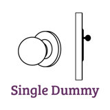 Grandeur Newport Rosette Single Dummy with Burgundy Crystal Door Knob