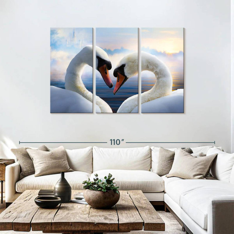 Swan Romance, H 48 po x l 74 po